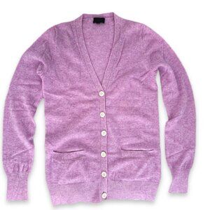 J. Crew 100% Cashmere Cardigan with Pockets - Lavender, Size S  (Small Hole)